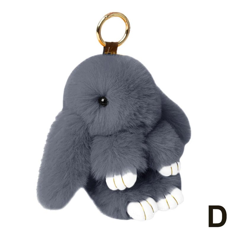 Cute bunny plush keychain for cars, bags, and accessories.